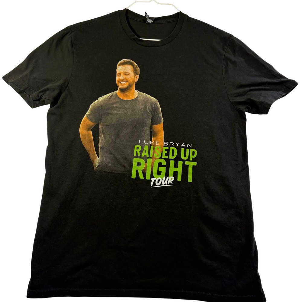 Luke Bryan Raised Up Right Tour‎ 2022 Saratoga Springs NY Black T-Shirt Mens L